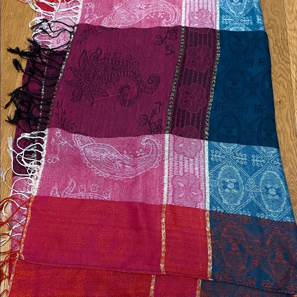 Multi color paisley scarf